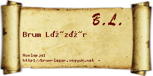 Brum Lázár névjegykártya